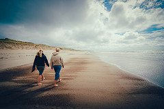 Walking by the beach