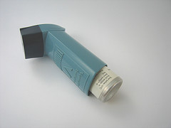 Blue asthma inhaler